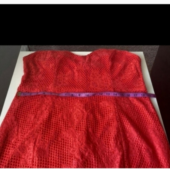 NWT FOREVER 21 GORGEOUS NEON CORAL LACE DRESS 2X - Picture 4 of 6